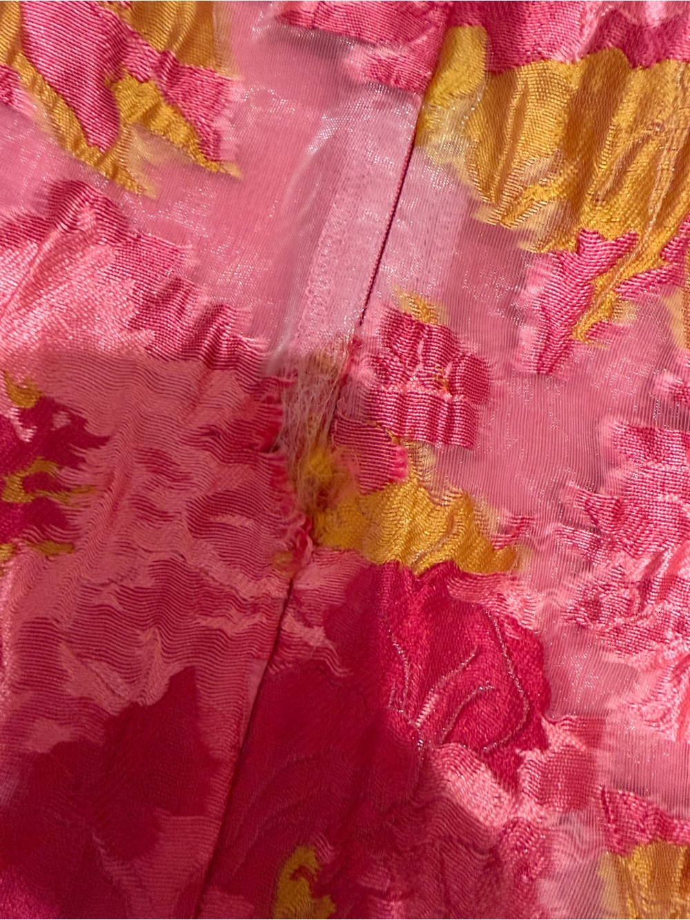 Strapless Pink Floral Midi Dress - Picture 4 of 4